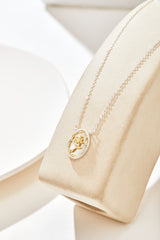 Shell Elliptical Rose Flower Necklace