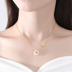 S925 Silver Necklace with Jade Pendant