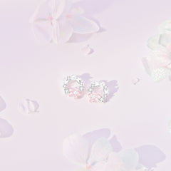 Delicate Flower and Pearl Earrings in Sterling Silver