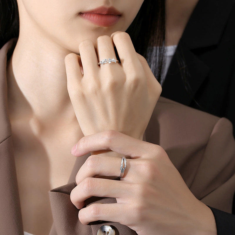 Enchanting Fantasy Couple Rings in Sterling Silver