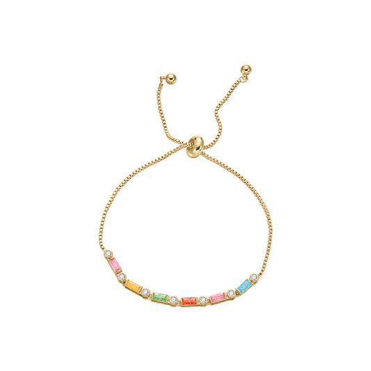 Gleaming Rainbow: Sweet Treats on Your Wrist (Gold-Plated Candy Charm Bracelet)