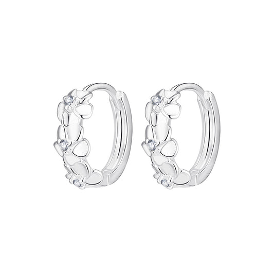 Delicate Elegance: Cherry Blossom Hoop Earrings in Sterling Silver