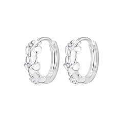 Delicate Elegance: Cherry Blossom Hoop Earrings in Sterling Silver