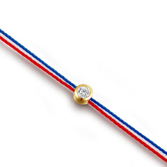 Delicate Elegance: 18K Yellow Gold Bracelet with 0.1ct Lab-Created Diamond (Station Set, F-G Color, SI Clarity)