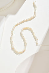 Freshwater Pearl (Flat) Necklace with Daisy Pendant