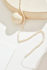 Freshwater Pearl (Flat) Necklace with Daisy Pendant
