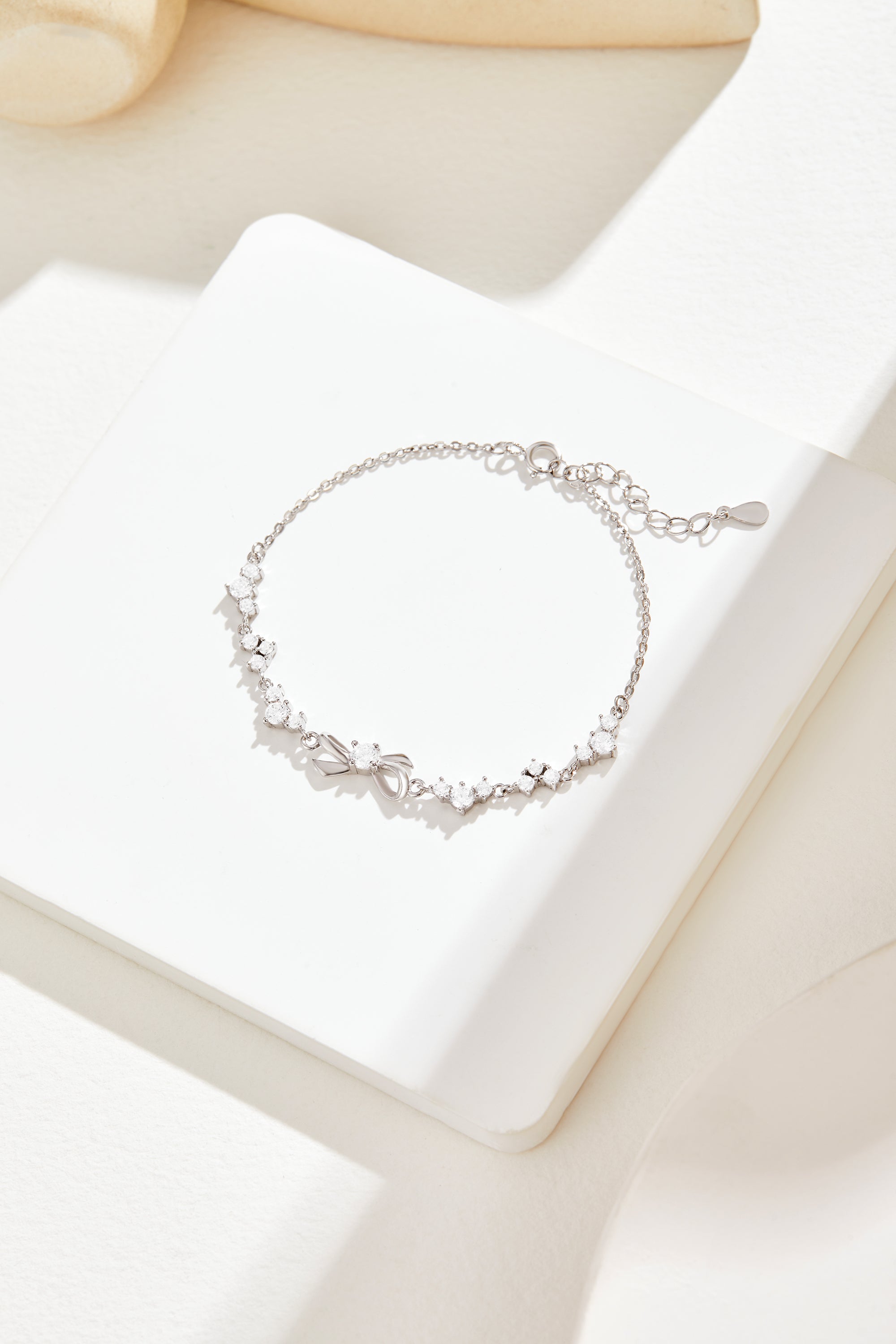 Delicate 999 Sterling Silver CZ Bracelet