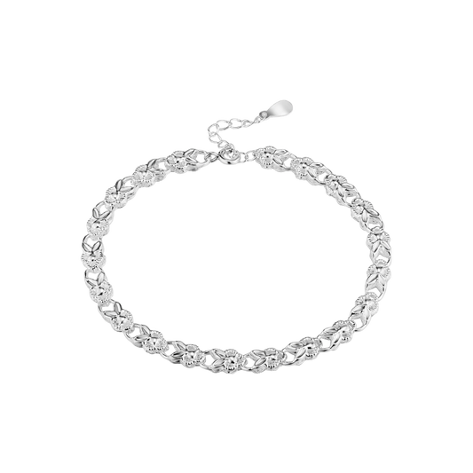 Adjustable Sterling Silver Bracelet with Butterfly Charm