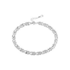 Adjustable Sterling Silver Bracelet with Butterfly Charm