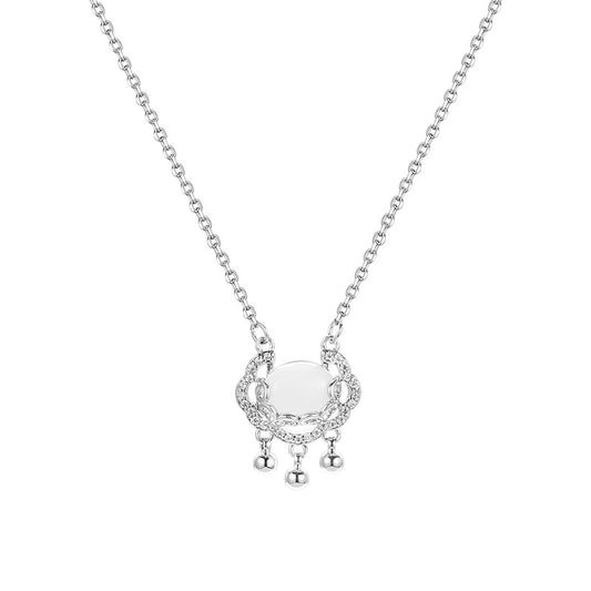 Scuttle in Style: Sideways Shine Sterling Silver Crab Necklace with CZ