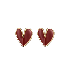 Red Heart Stud Earrings