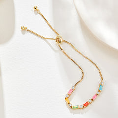 Gleaming Rainbow: Sweet Treats on Your Wrist (Gold-Plated Candy Charm Bracelet)