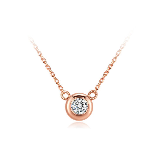 18K Gold Pendant Necklace with Lab-Created Diamond