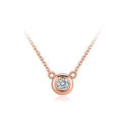 18K Gold Pendant Necklace with Lab-Created Diamond