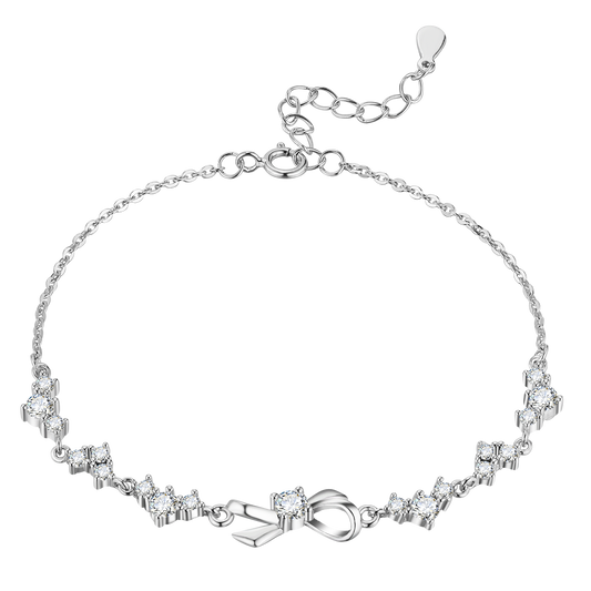 Delicate 999 Sterling Silver CZ Bracelet