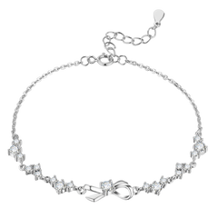Delicate 999 Sterling Silver CZ Bracelet