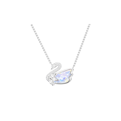 Silver Aurora Swan Necklace