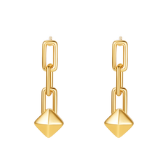 18K Gold Plated Rivet Chain Earrings