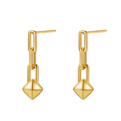 18K Gold Plated Rivet Chain Earrings