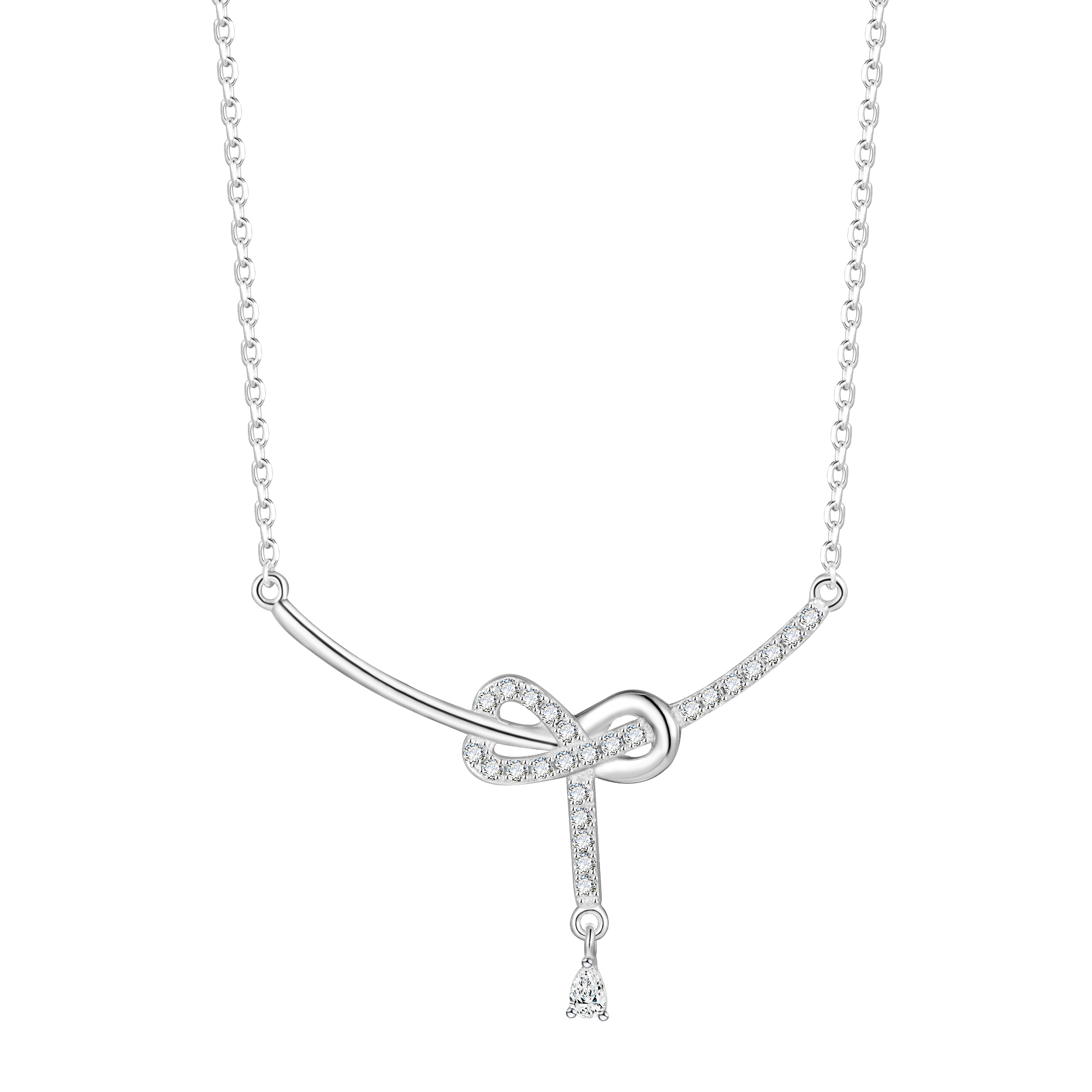 Eternal Love S925 Silver Temperament Collarbone Chain, Smiling Face Pendant Necklace