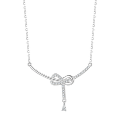 Eternal Love S925 Silver Temperament Collarbone Chain, Smiling Face Pendant Necklace