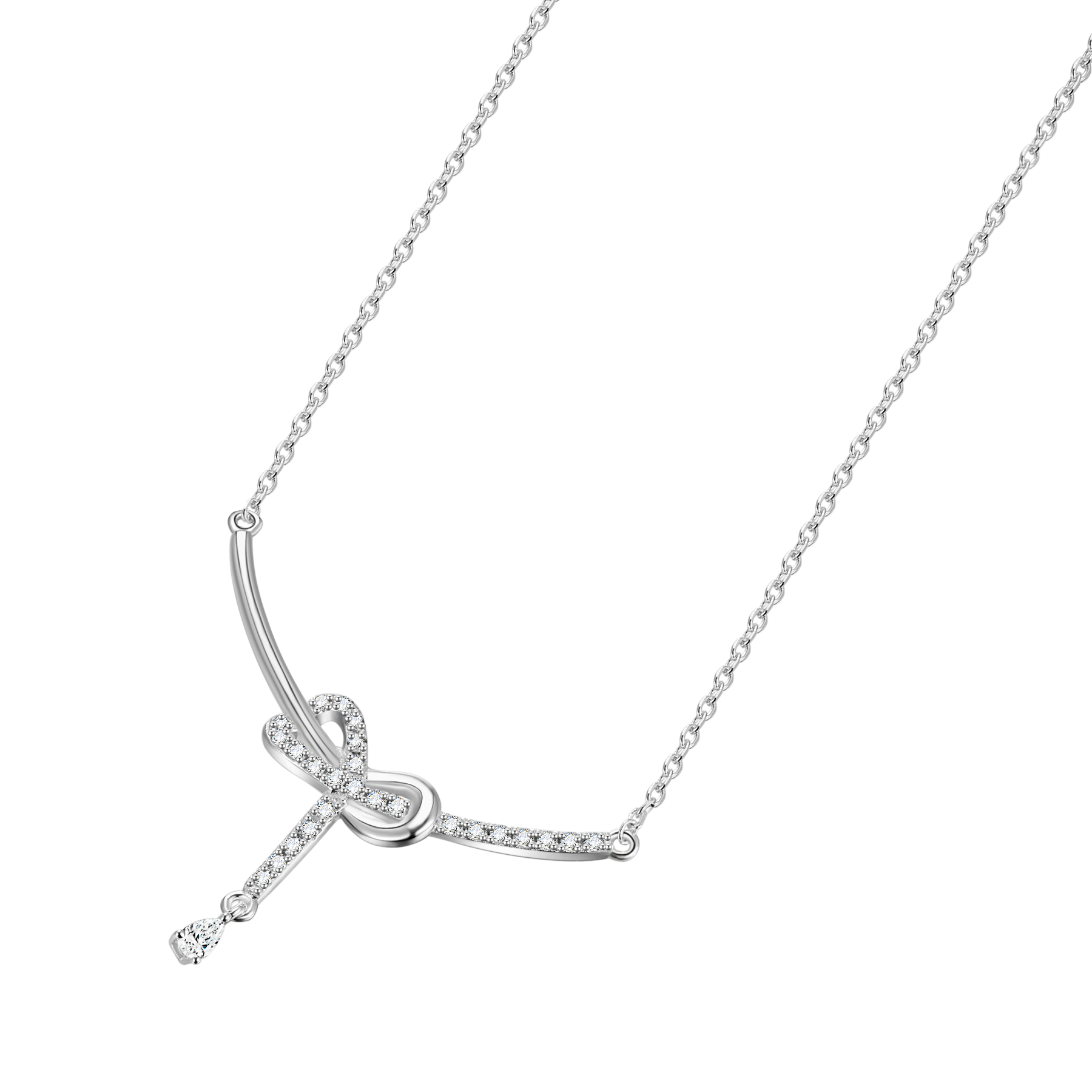 Eternal Love S925 Silver Temperament Collarbone Chain, Smiling Face Pendant Necklace