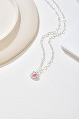 High Fashion Peach Heart Romantic Sweet S925 Silver Necklace