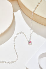High Fashion Peach Heart Romantic Sweet S925 Silver Necklace
