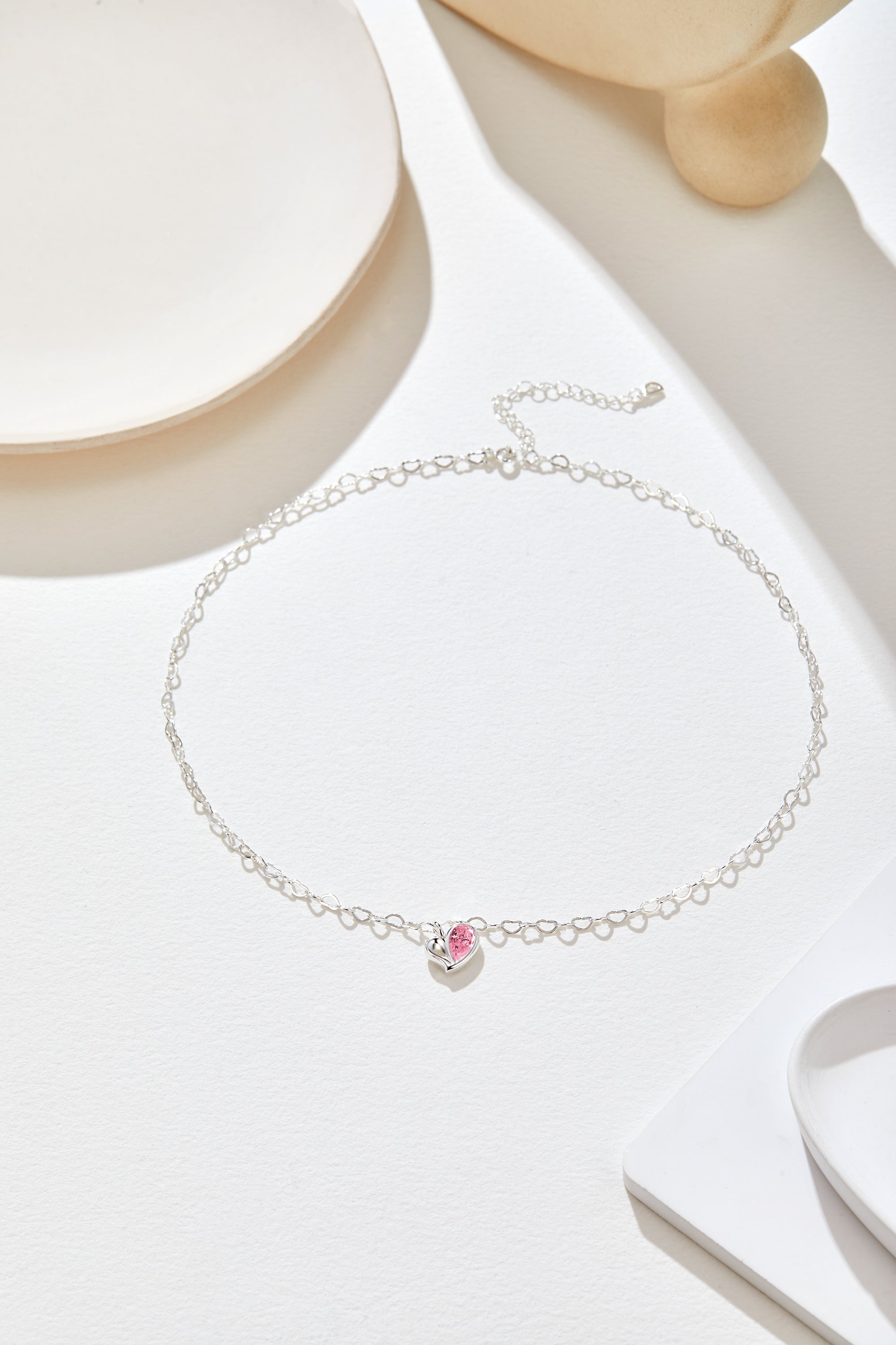 High Fashion Peach Heart Romantic Sweet S925 Silver Necklace