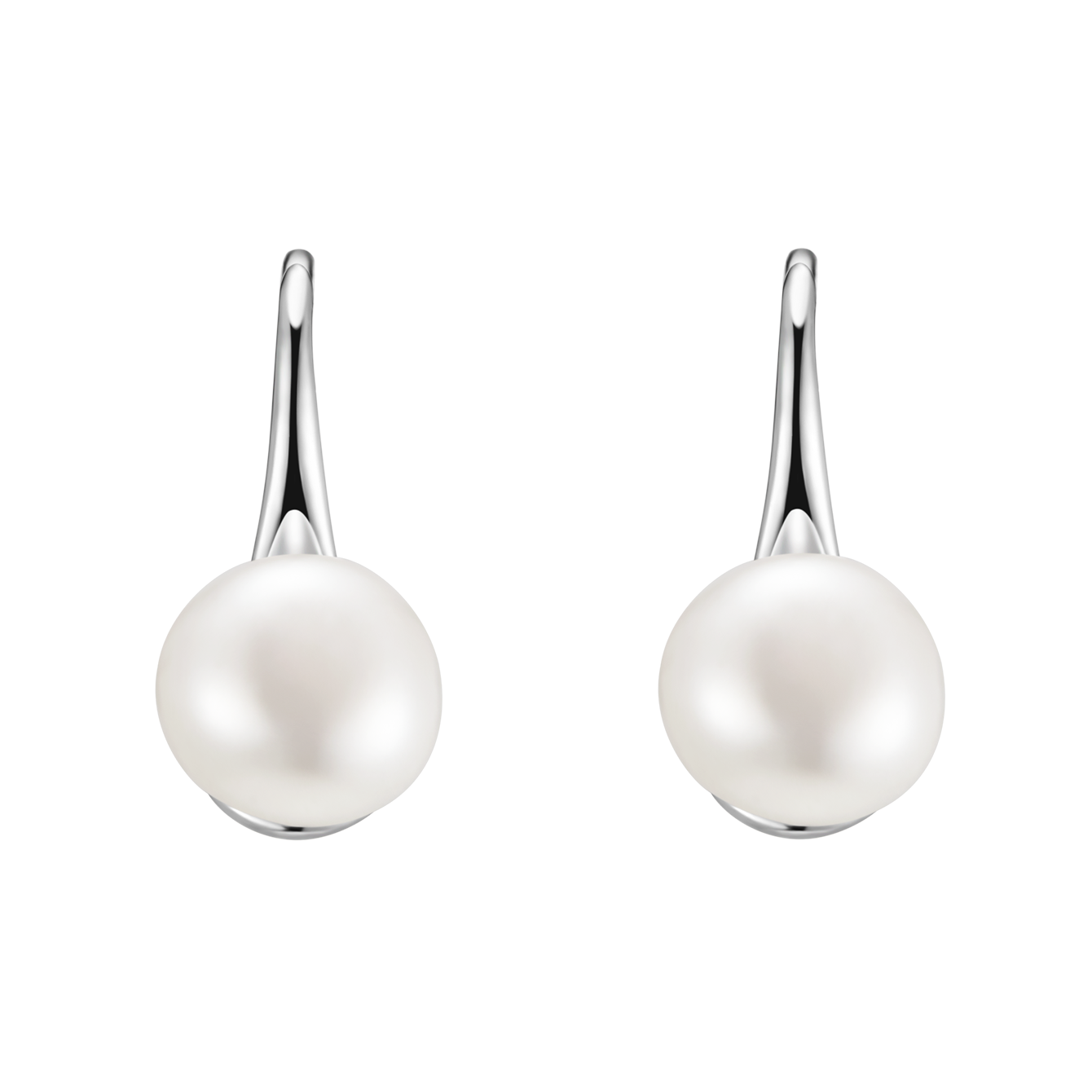 Shimmering Pearl and Silver Earrings