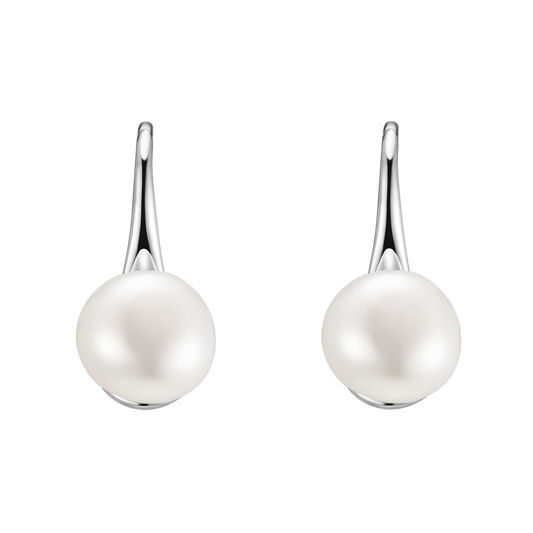 Shimmering Pearl and Silver Earrings