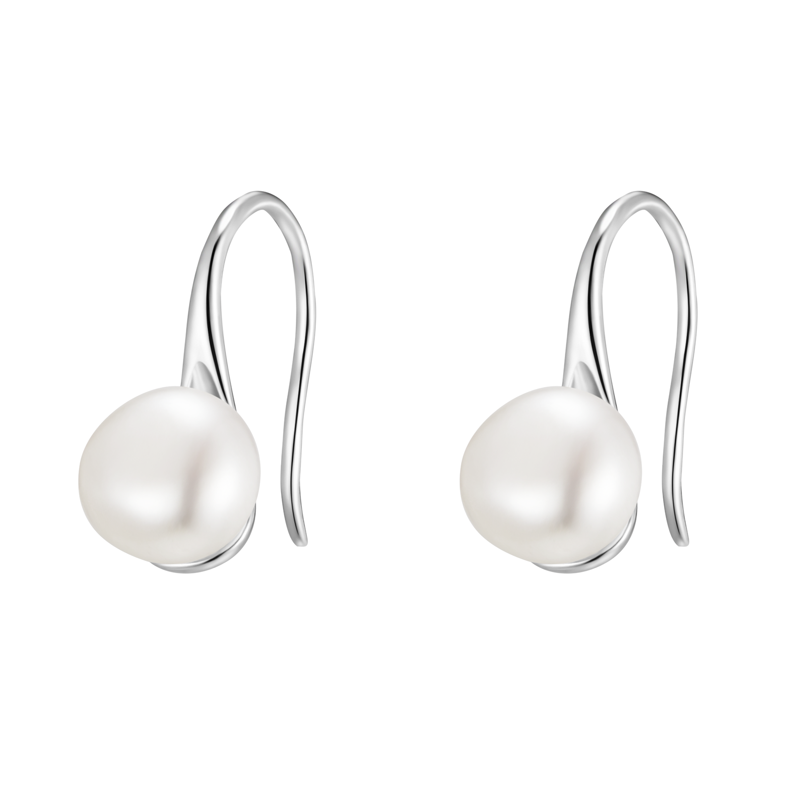 Shimmering Pearl and Silver Earrings