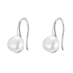 Shimmering Pearl and Silver Earrings