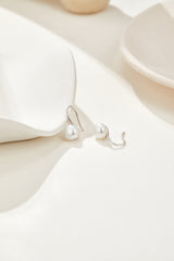 Shimmering Pearl and Silver Earrings