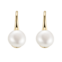 Shimmering Pearl and Gold Earrings