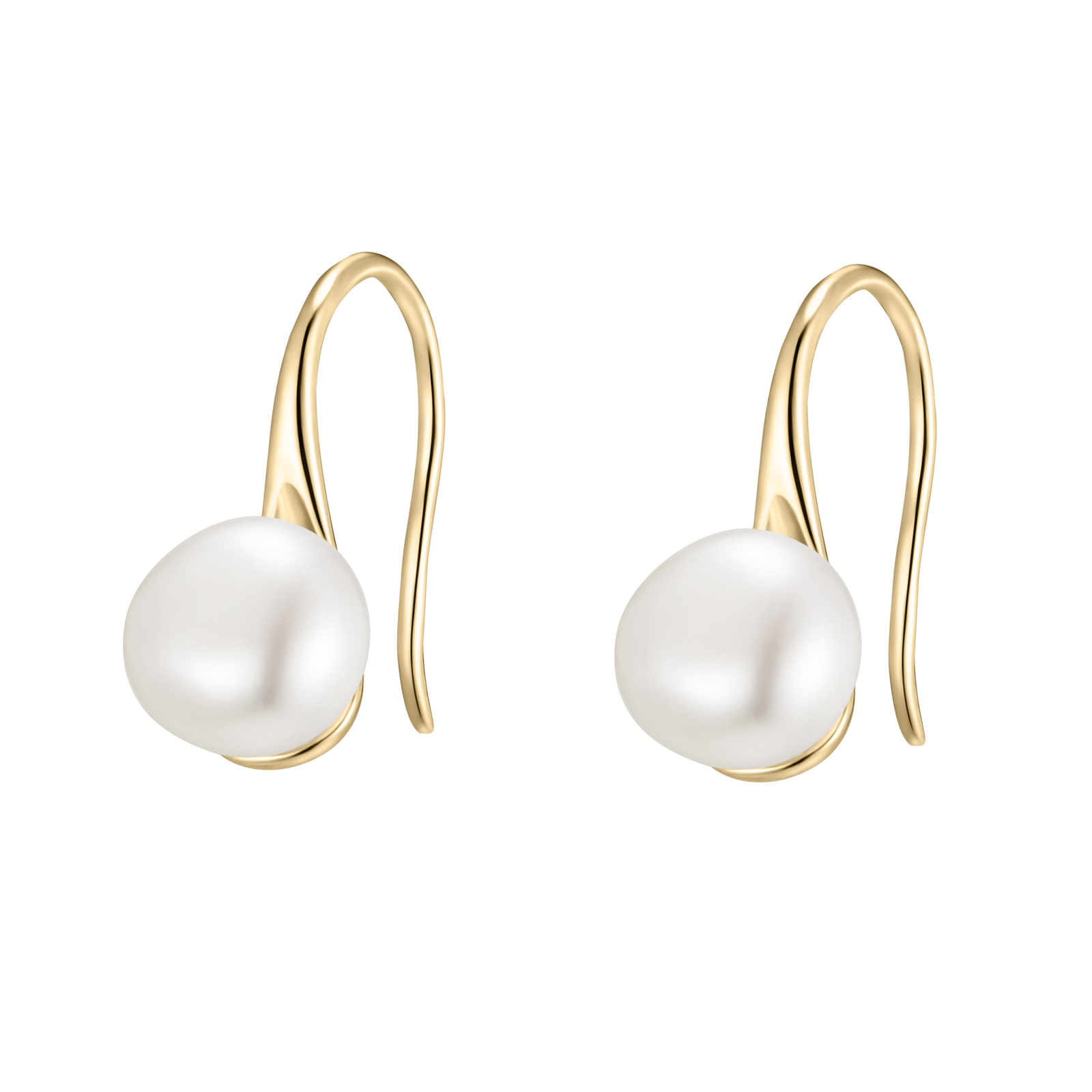 Shimmering Pearl and Gold Earrings
