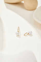 Shimmering Pearl and Gold Earrings