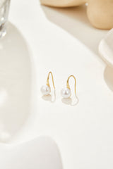Shimmering Pearl and Gold Earrings