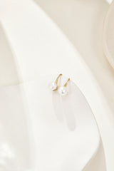 Shimmering Pearl and Gold Earrings