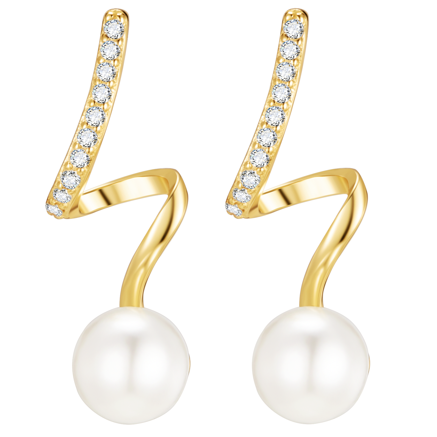 Delicate Hoops with Luminous Pearls and Sparkling Zirconia