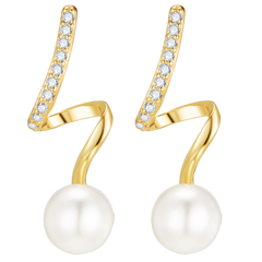 Delicate Hoops with Luminous Pearls and Sparkling Zirconia