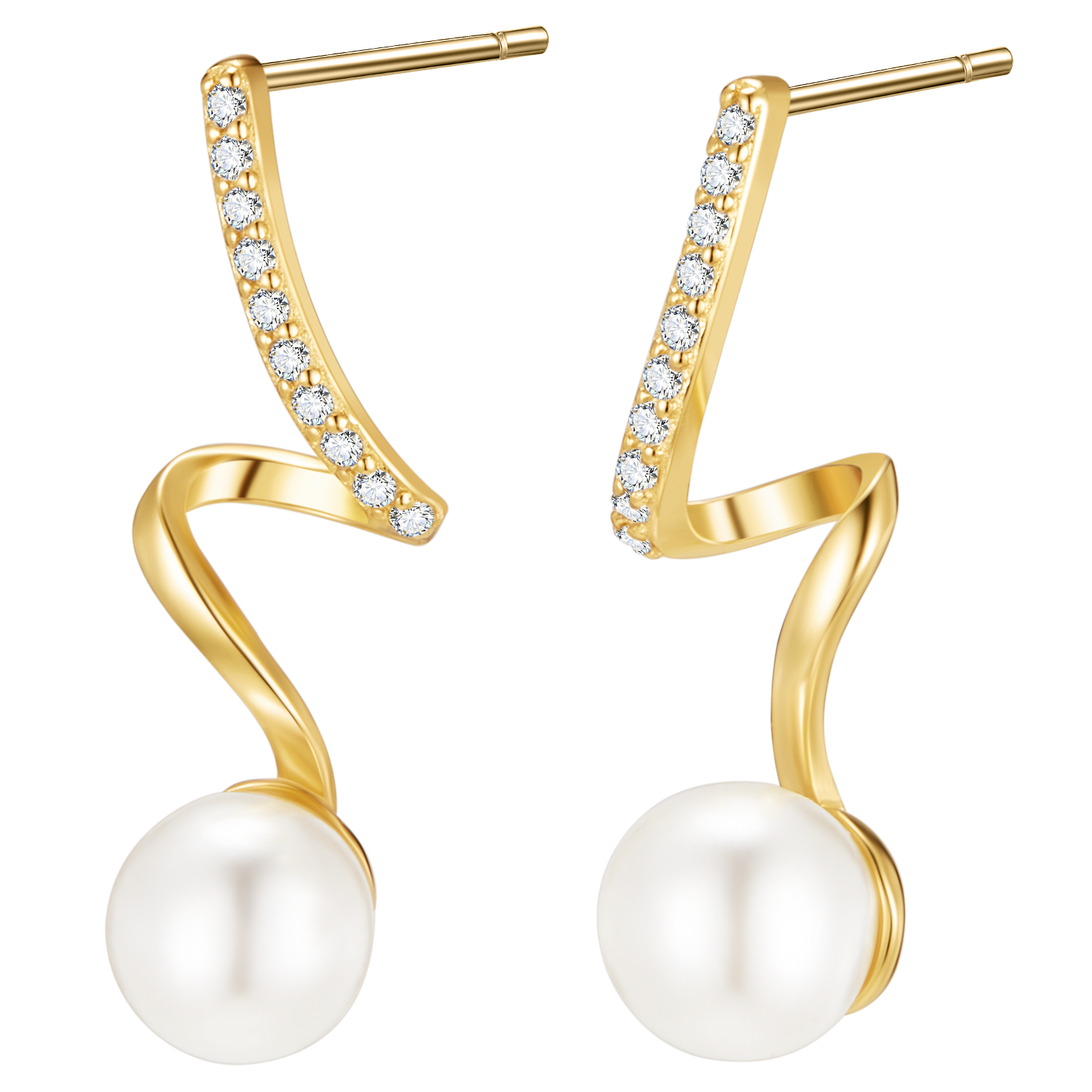 Delicate Hoops with Luminous Pearls and Sparkling Zirconia