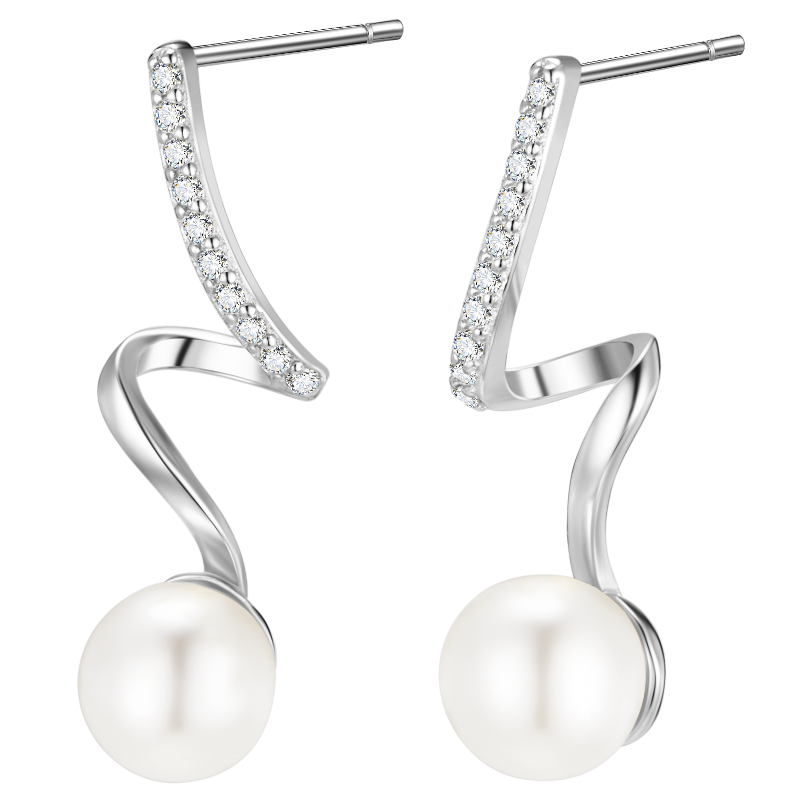 Delicate Hoops with Luminous Pearls and Sparkling Zirconia