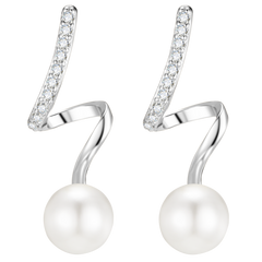 Delicate Hoops with Luminous Pearls and Sparkling Zirconia