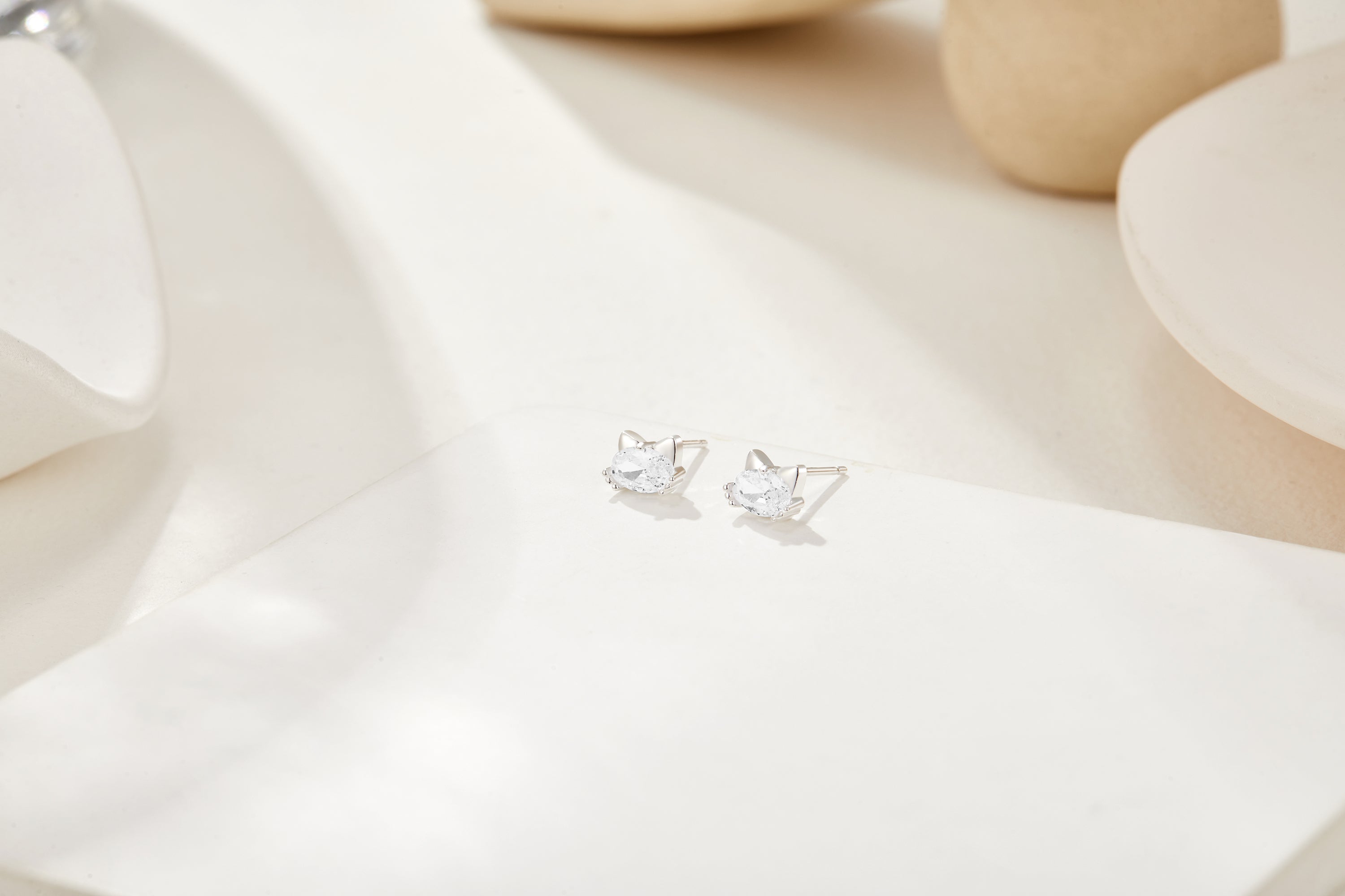 SONNET Sterling Silver Sparkling Stud Earrings