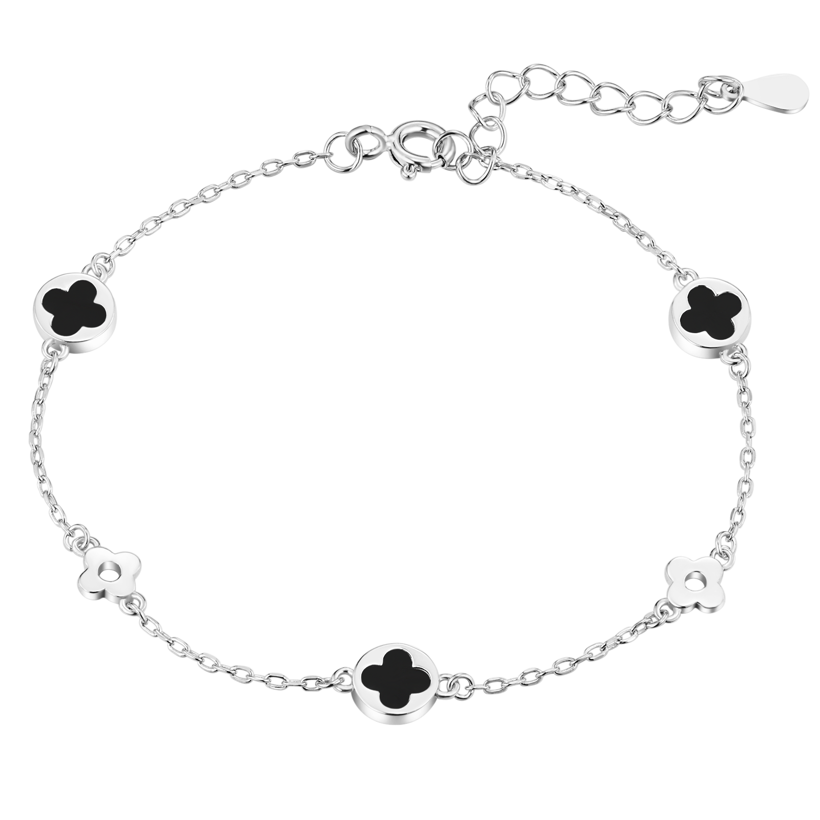 Agate Four Leaf Clover Bracelet