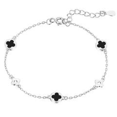 Agate Four Leaf Clover Bracelet