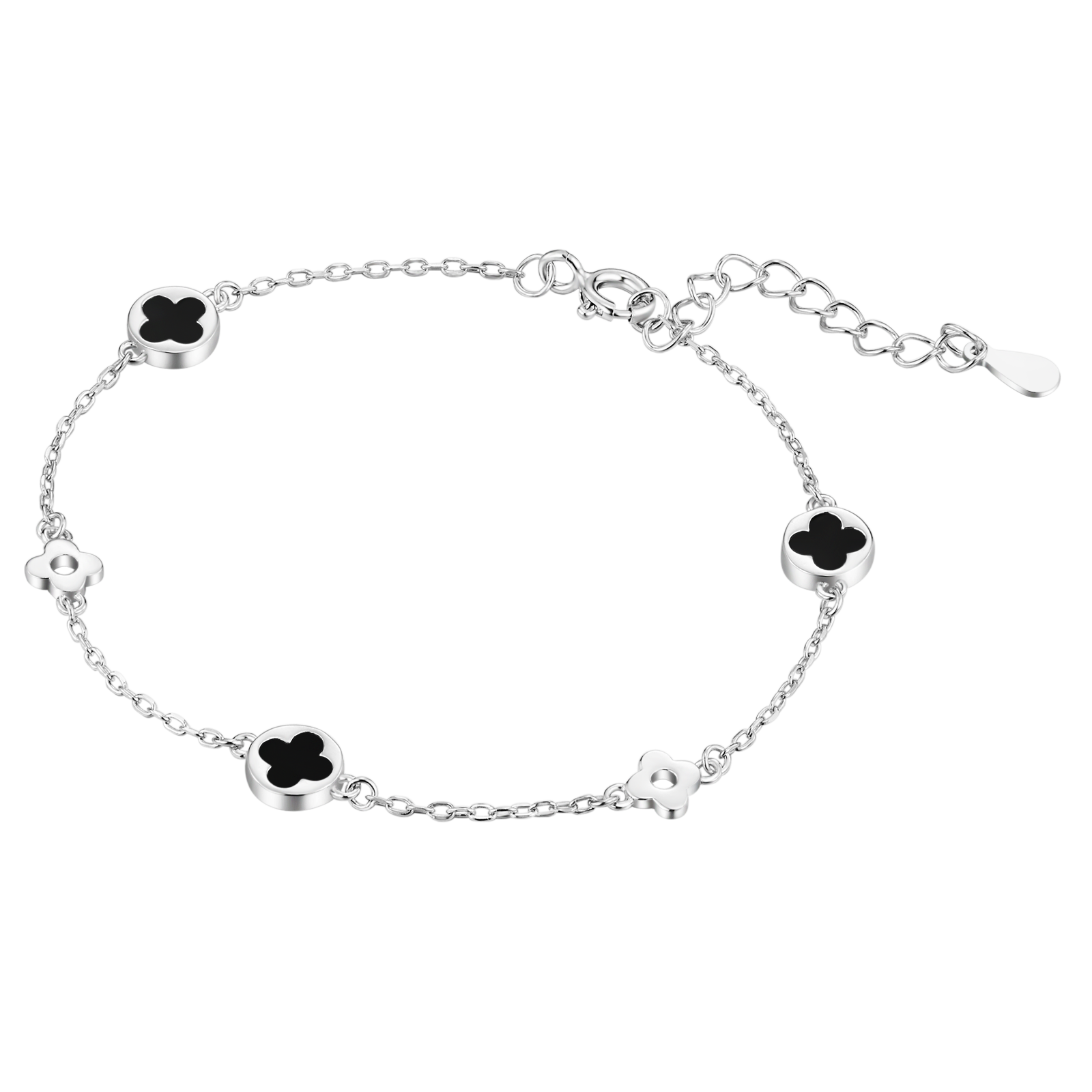 Agate Four Leaf Clover Bracelet