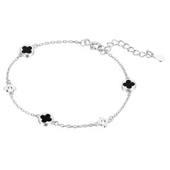 Agate Four Leaf Clover Bracelet