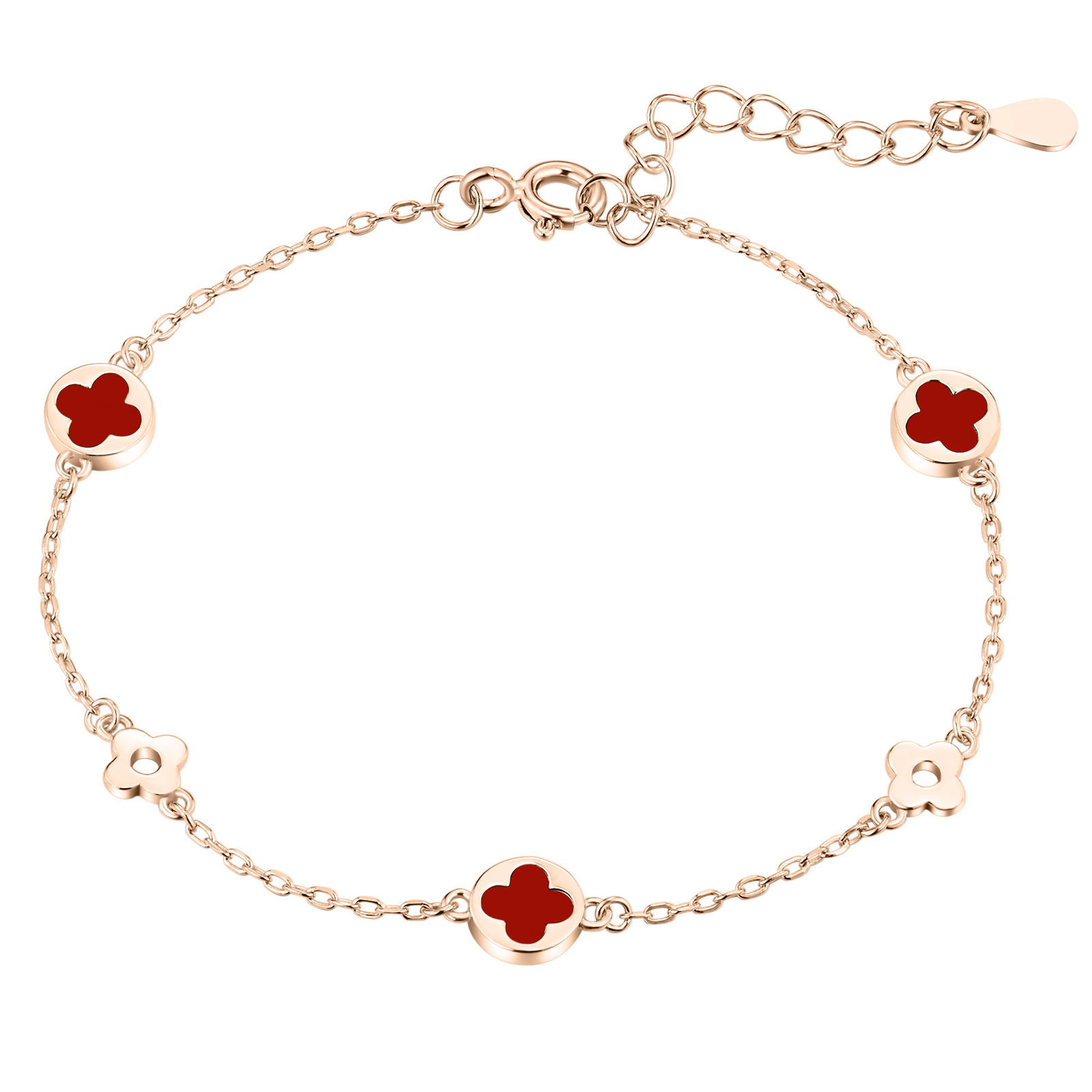 Agate Four Leaf Clover Bracelet